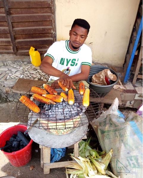 How peeling corn for roadside roaster turns new job for men who lost their jobs